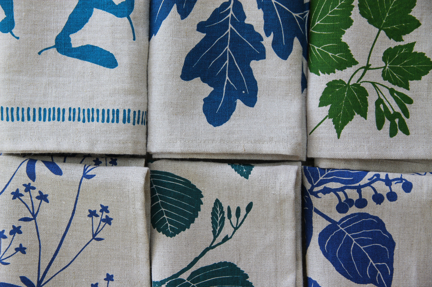 Northwest Native Plant Napkins Set of 6 - Blues & Greens