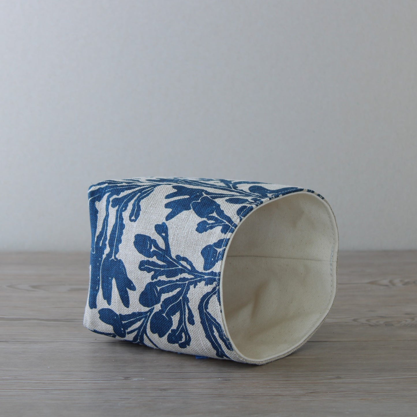 4.5" Linen Basket - Seaweed in Navy
