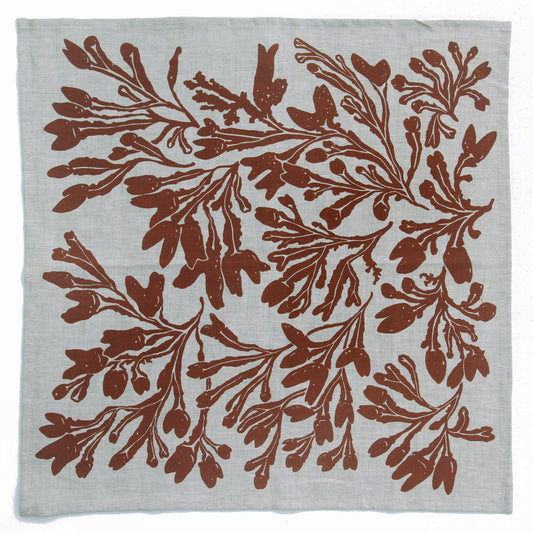 Seaweed Napkin in Sienna on Linen