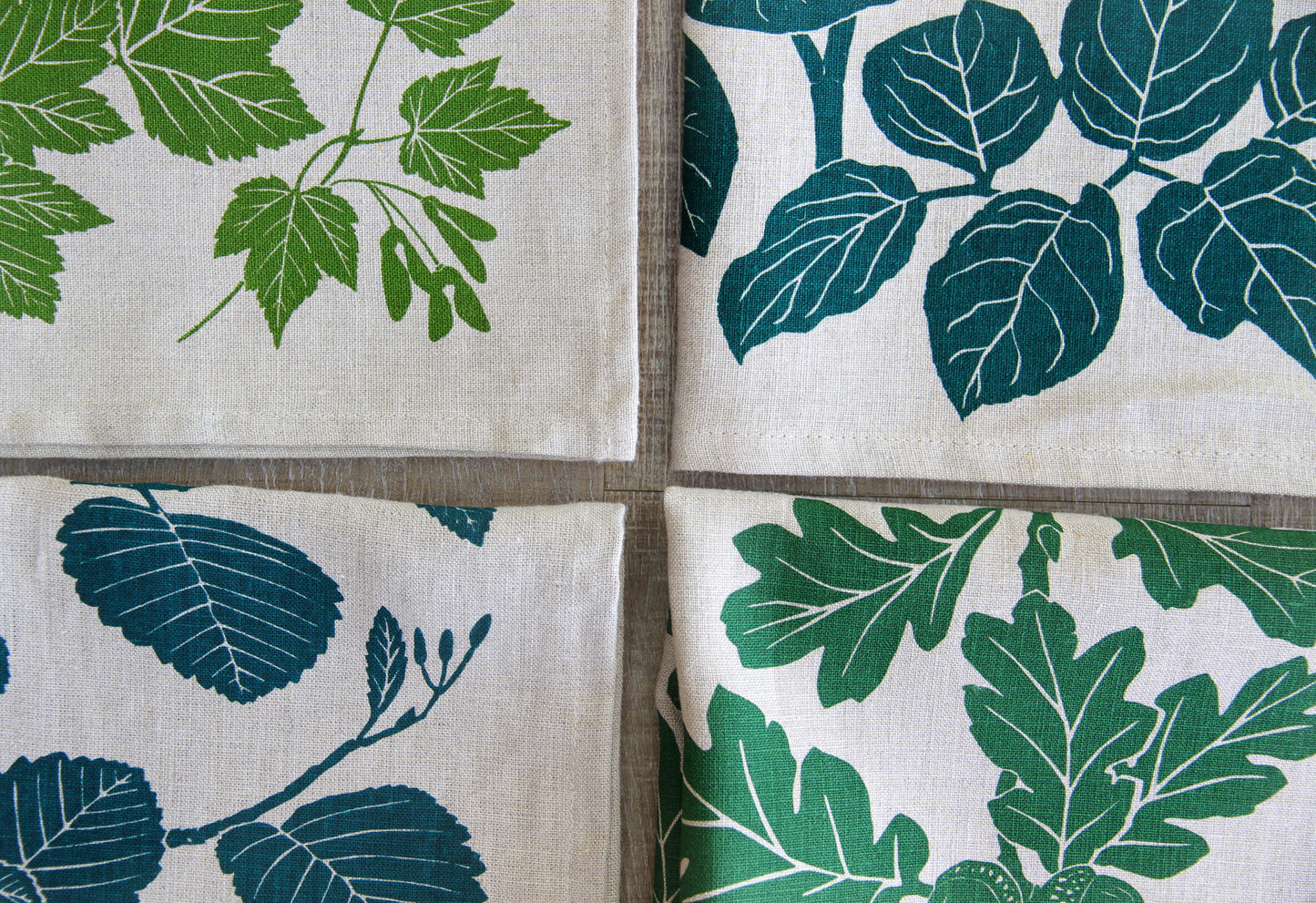 Northwest Native Plant Napkins Set of 4 - Green Mix