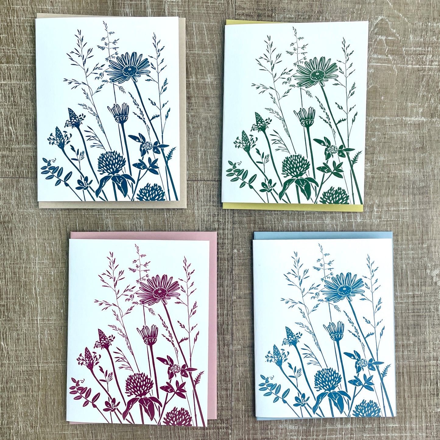 4 Springtime Wildflower Notecards