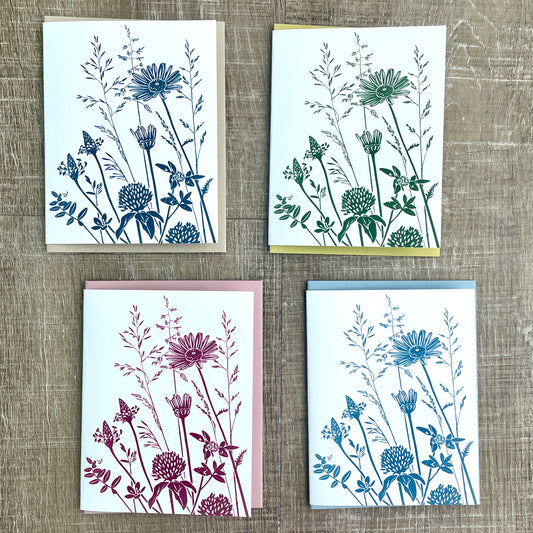 4 Springtime Wildflower Notecards