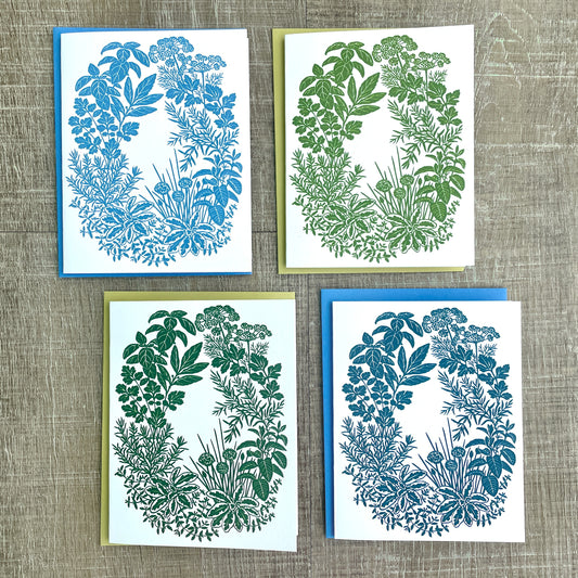 4 Herb Wreath Notecards