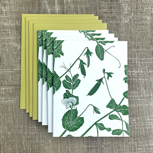 4 Snap Pea Notecards