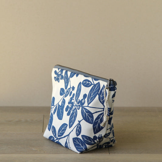 Supply Pouch - 8" Blueberry on Stone Canvas