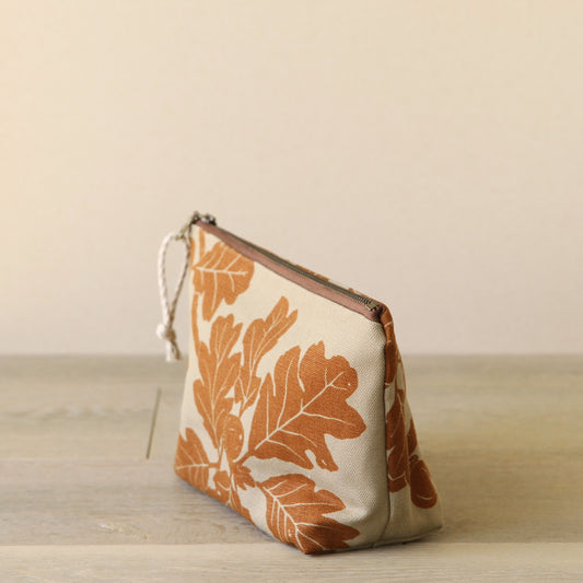 Supply Pouch - 9" Garry Oak in Autumn Leaves on Khaki Canvas