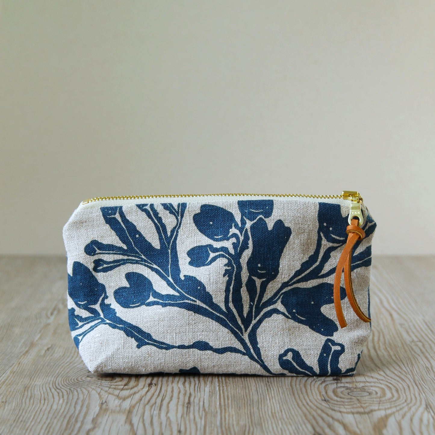 Triangle Pouch - Small - Seaweed in Indigo