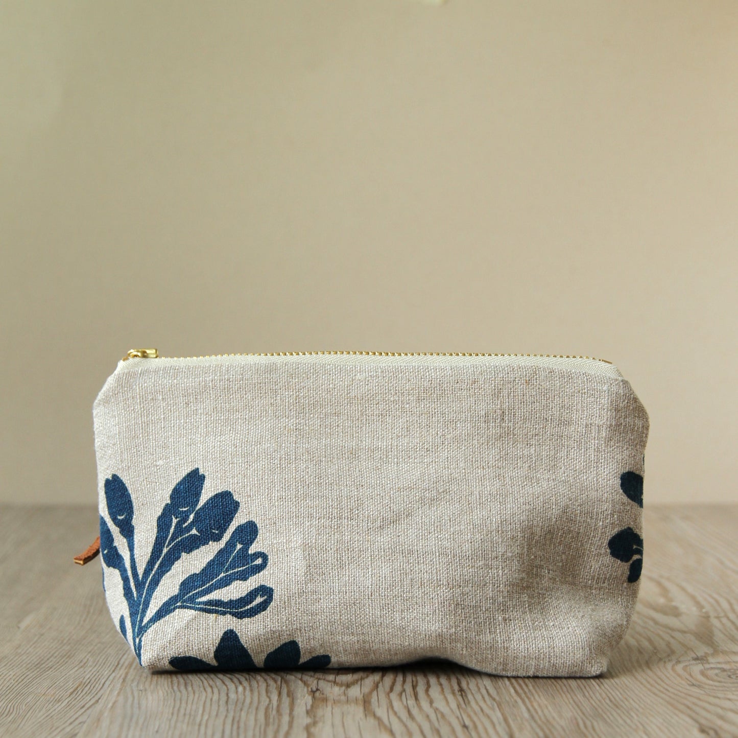 Triangle Pouch - Small - Seaweed in Indigo