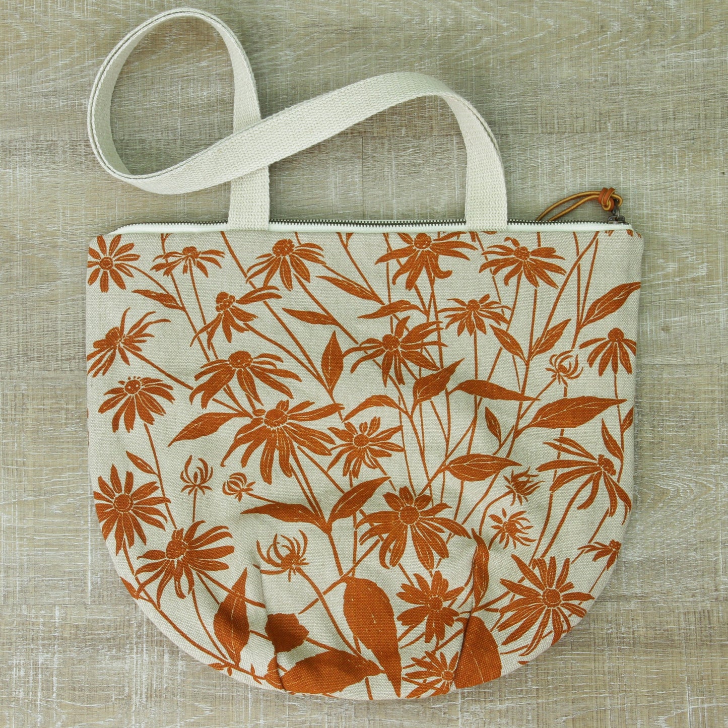 Black Eyed Susan - Belgian Linen Tote with Zipper