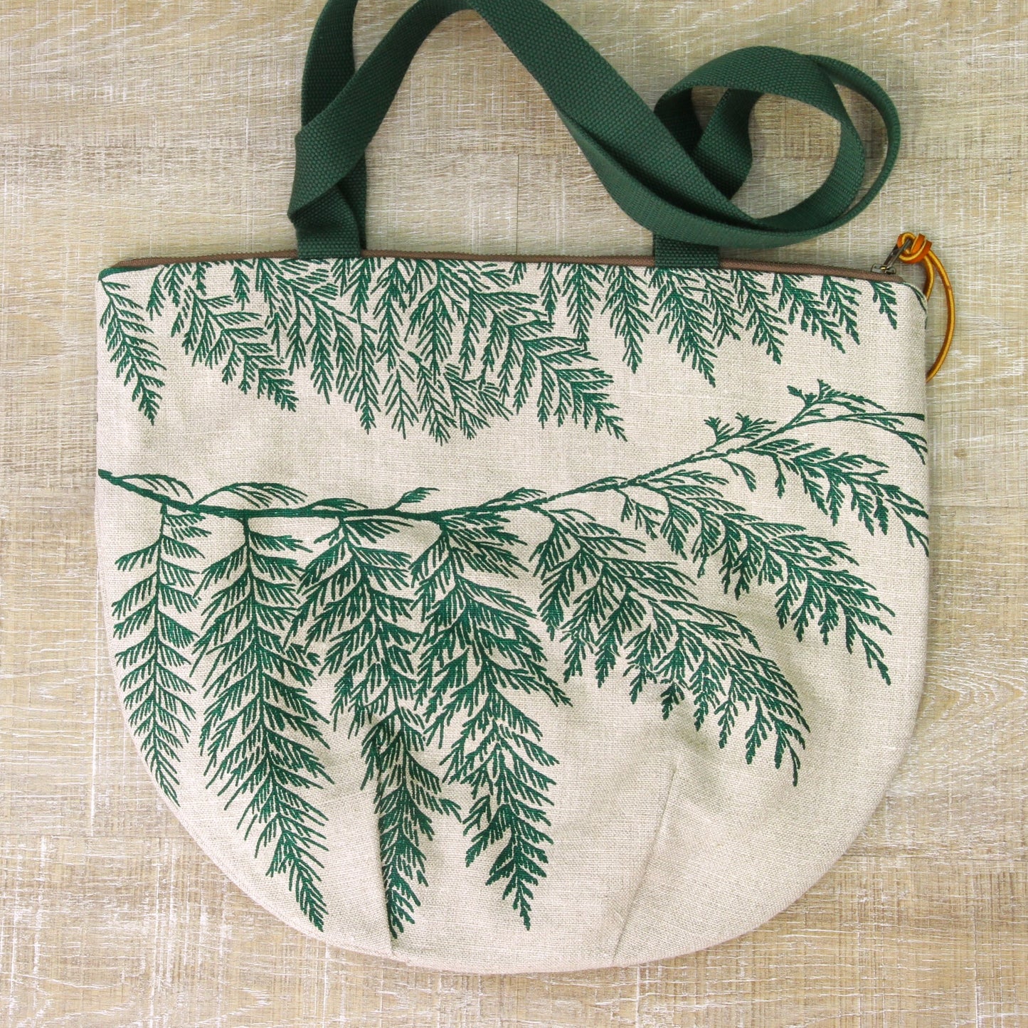 Cedar Bough - Belgian Linen Tote with Zipper