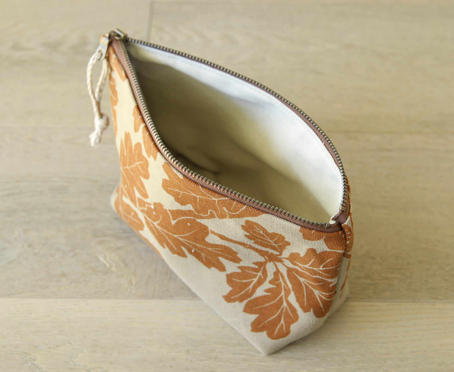 Supply Pouch - 9" Garry Oak in Autumn Leaves on Khaki Canvas