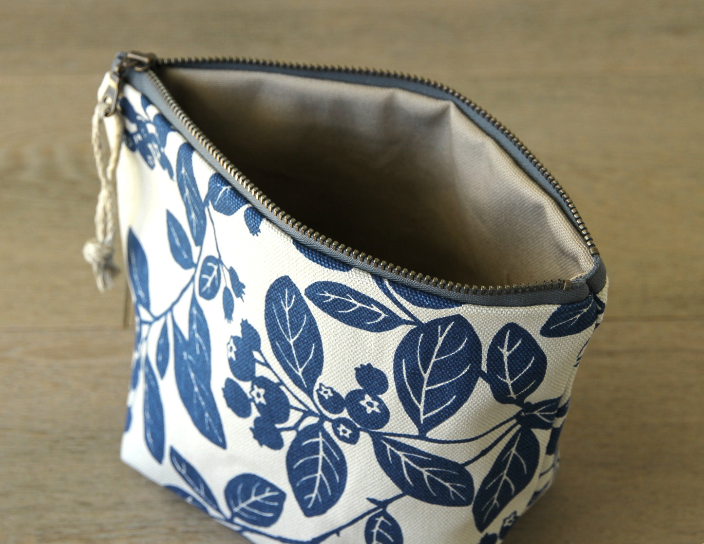 Supply Pouch - 8" Blueberry on Stone Canvas