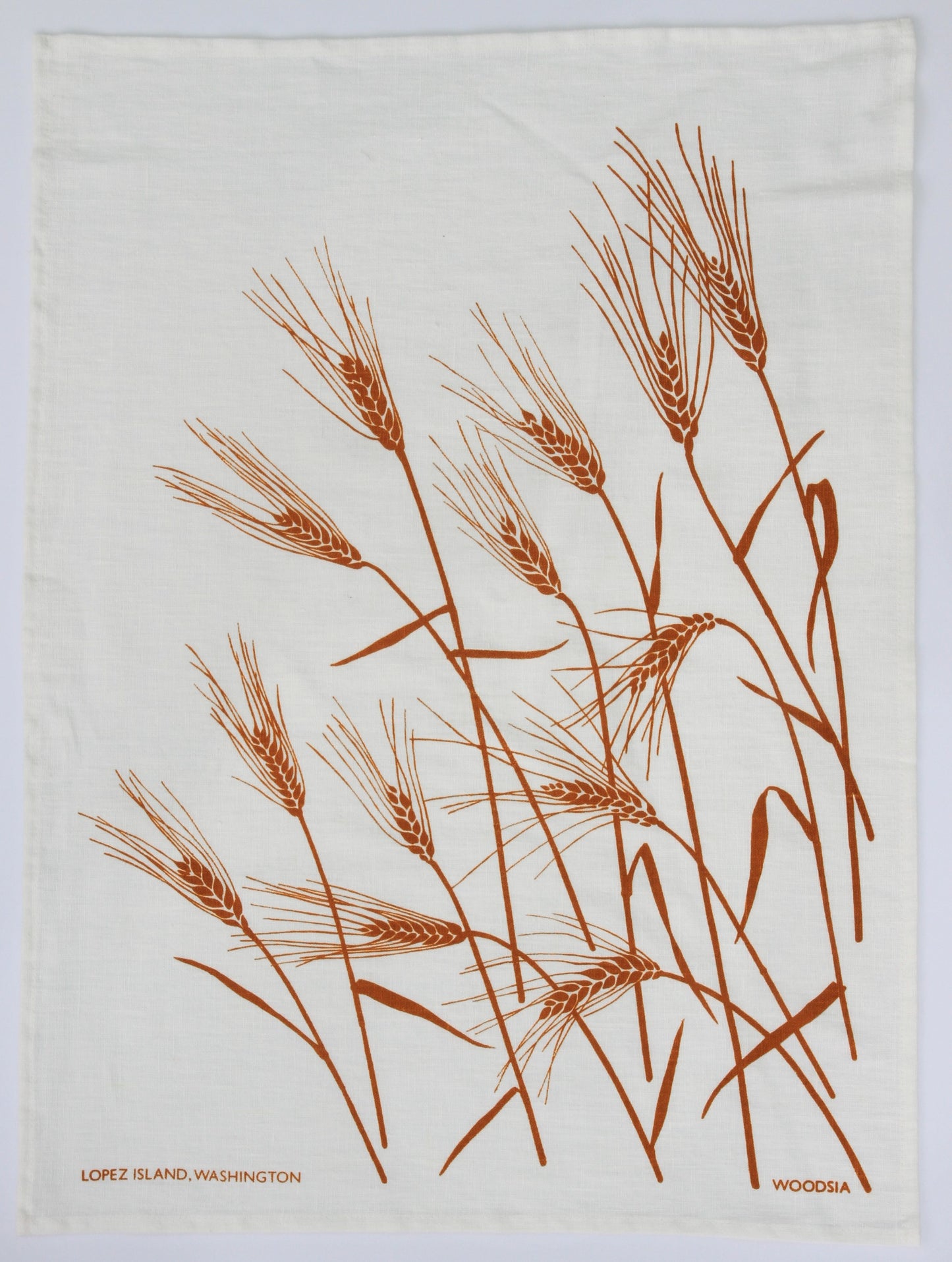 Wheat Kitchen Towel in Toast on White Linen