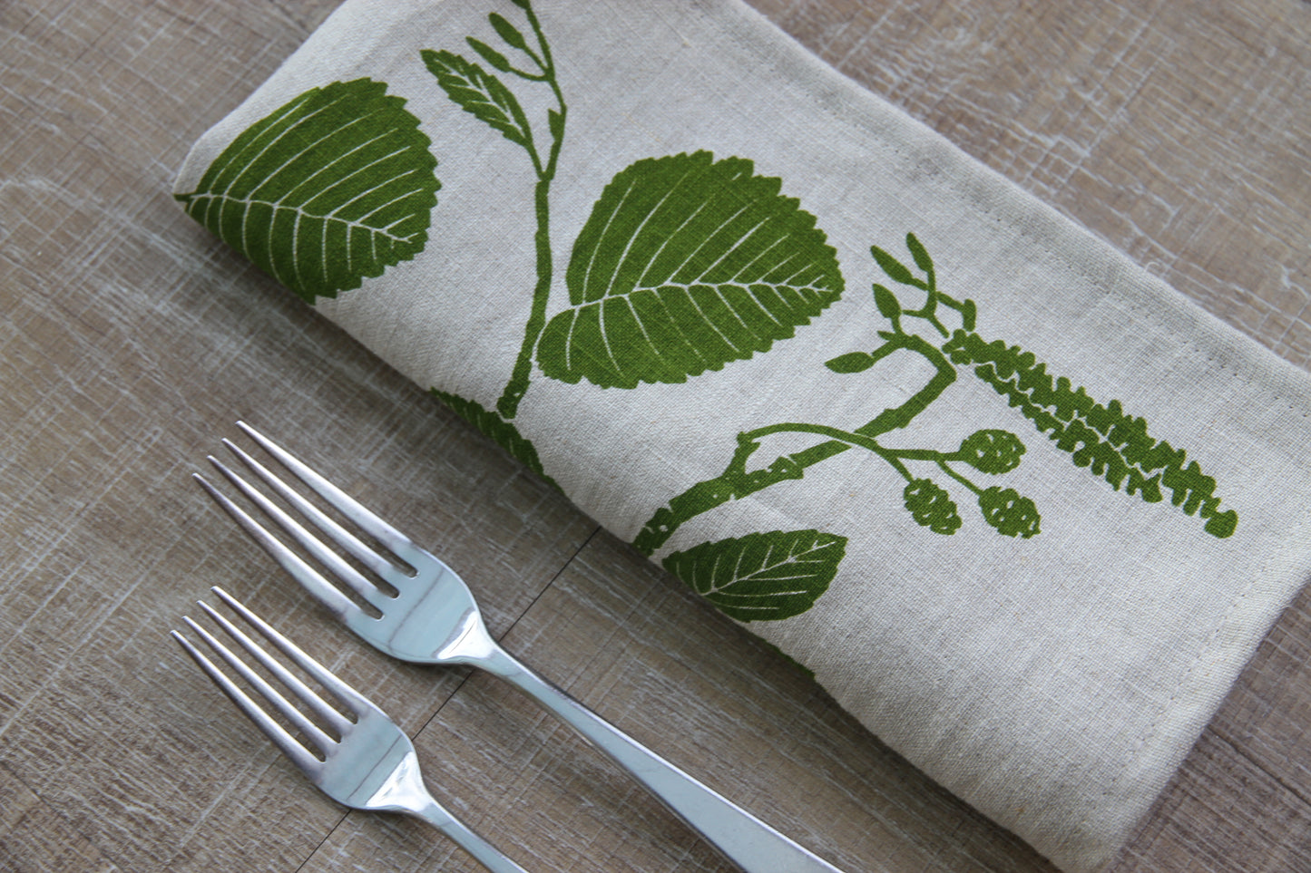 Alder Napkin in Sprig on Natural Linen