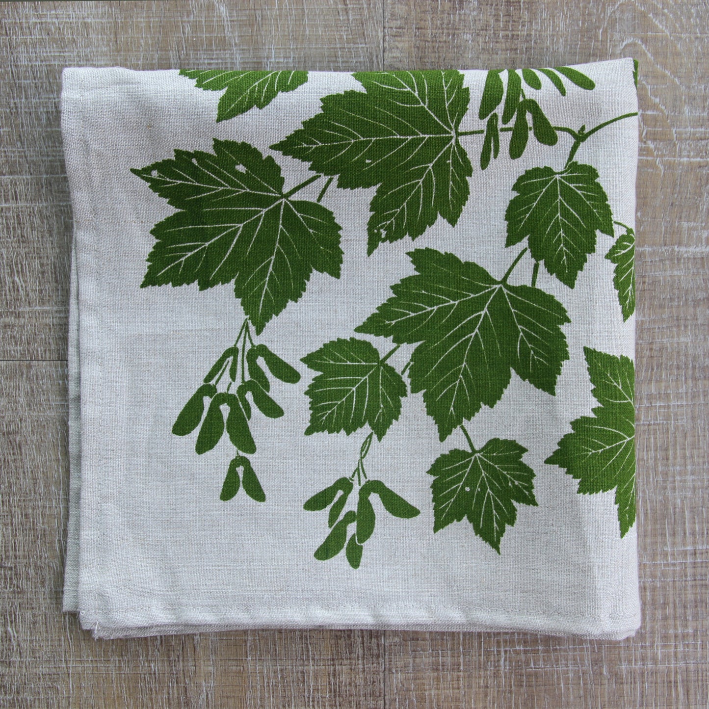Douglas Maple Napkin in Sprig on Natural Linen