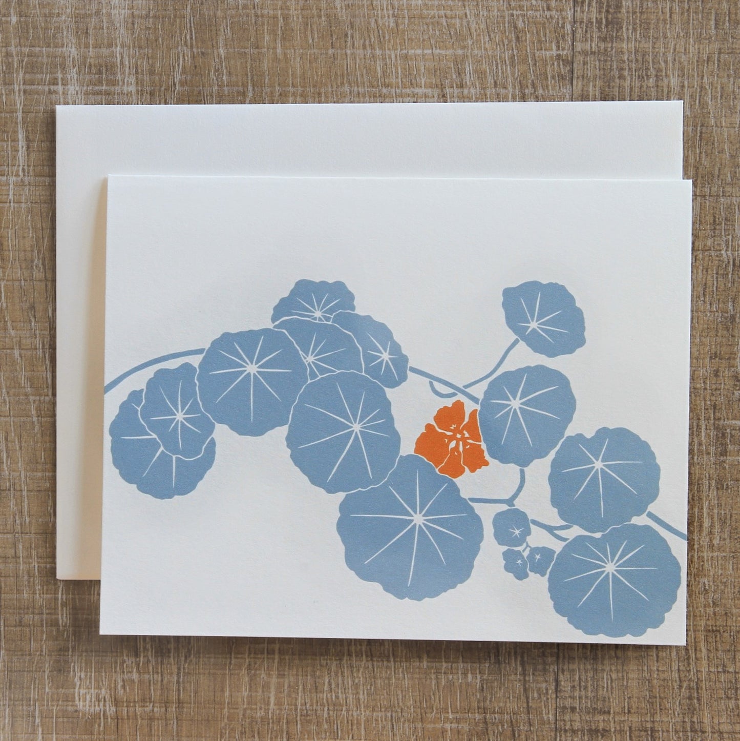 4 Nasturtium Notecards in Fog