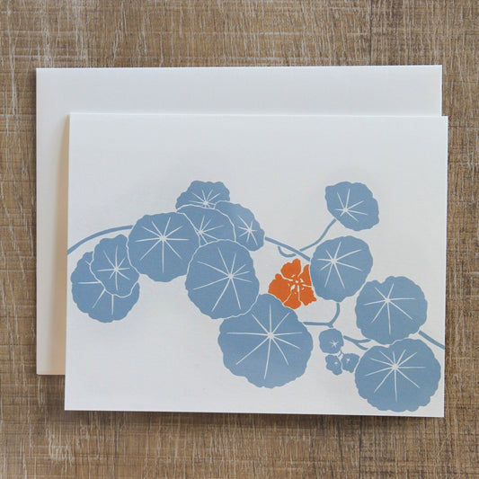 4 Nasturtium Notecards in Fog