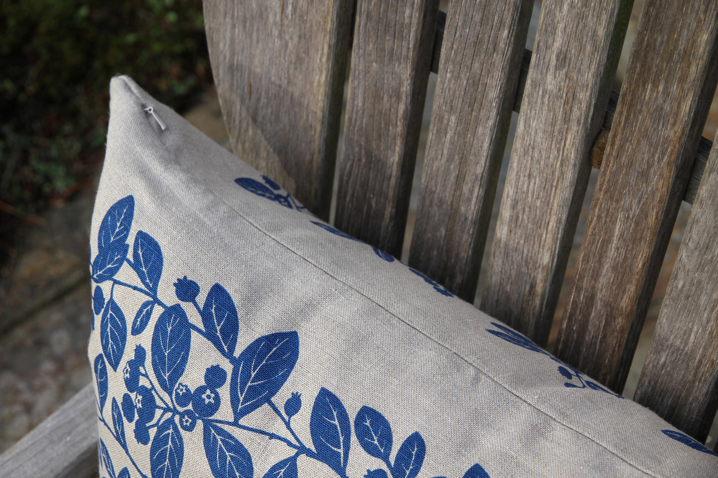 20" Blueberry Linen Pillow in Summer Blue
