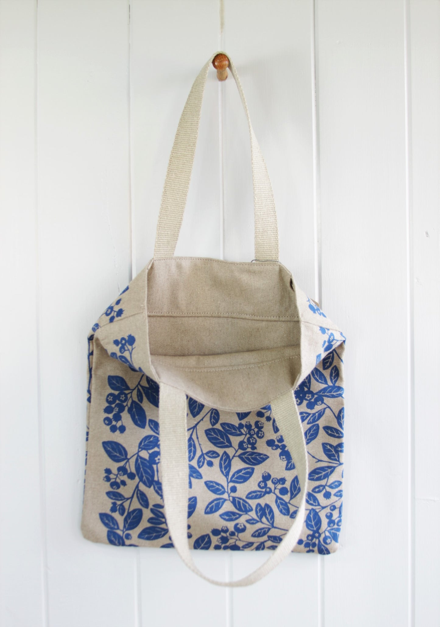 Simple Linen Bag - Blueberry in Blue