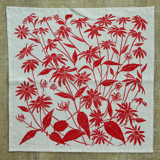 Black Eyed Susan Napkin in Zinnia on Linen