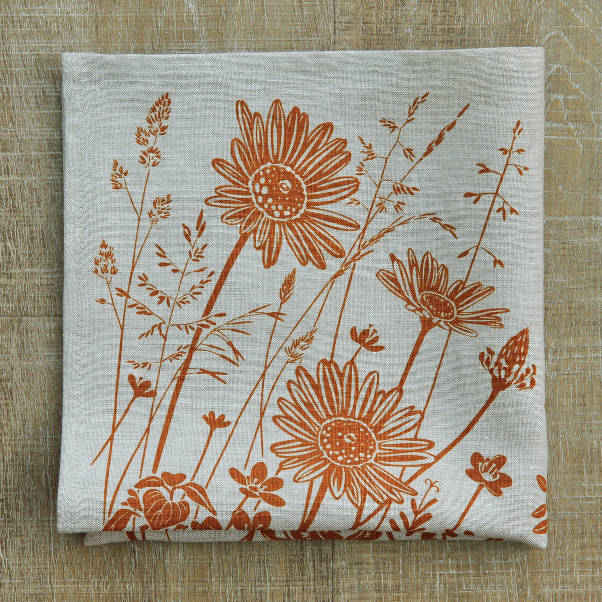 Wildflower Napkin in Wheat on Linen