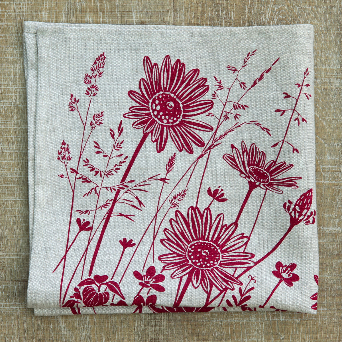 Wildflower Napkin in Marionberry on Linen