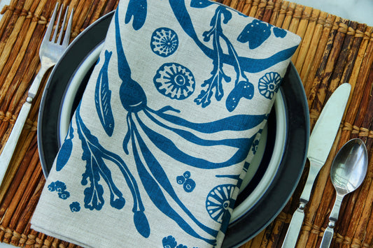 Salish Sea Life Napkin on Linen