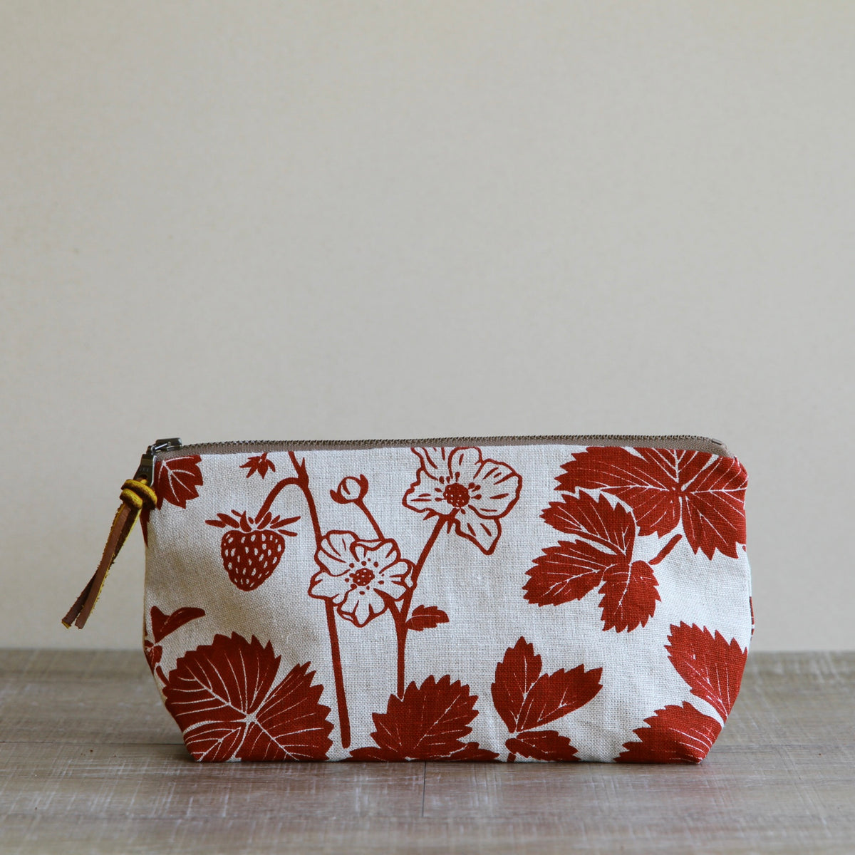 Linen Supply Pouch - 9" - Strawberry in Strawberry Red