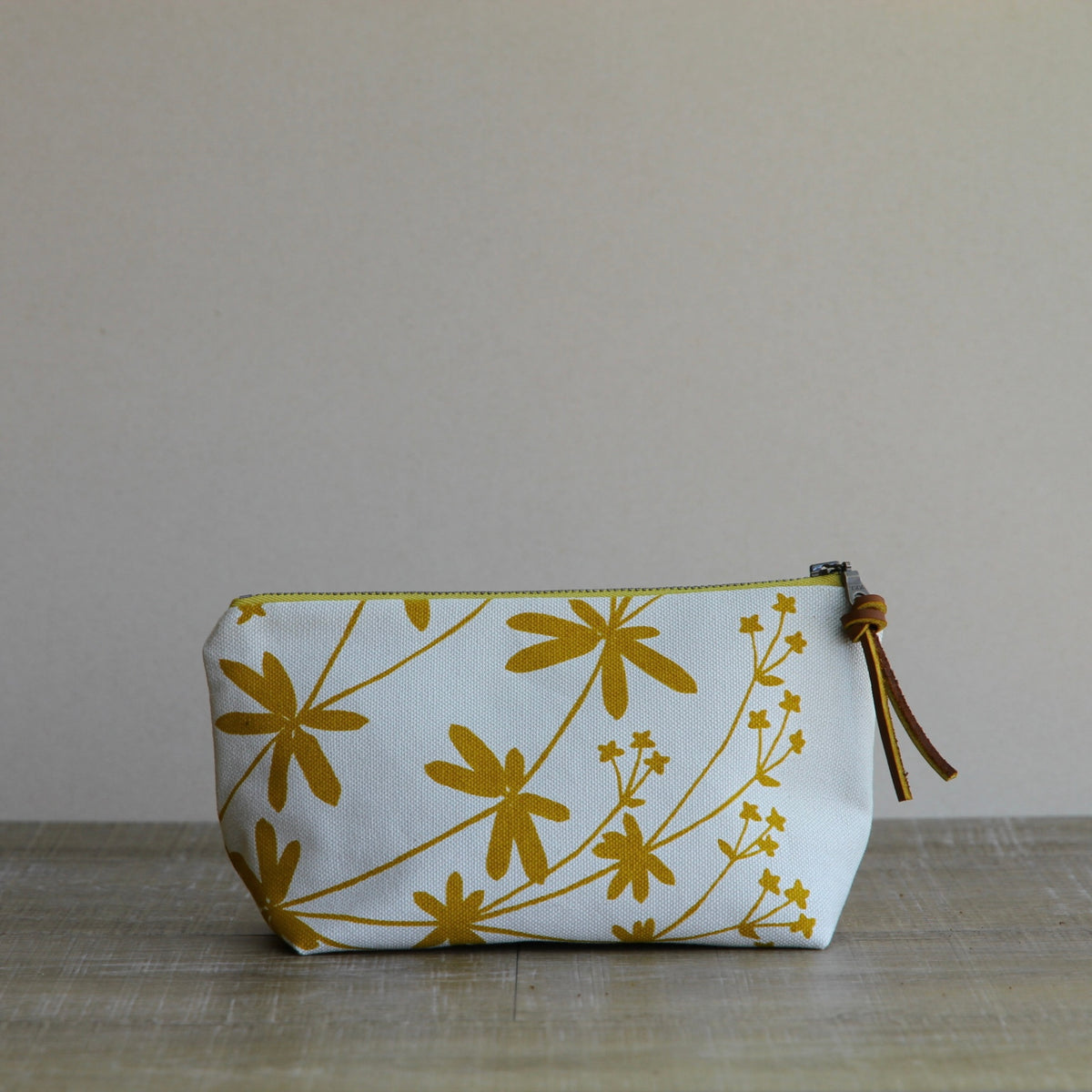 Canvas Supply Pouch - 8" Bedstraw in Sunshine on Stone Canvas