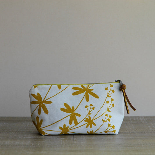 Canvas Supply Pouch - 8" Bedstraw in Sunshine on Stone Canvas