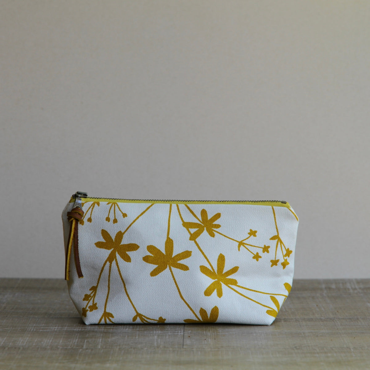 Canvas Supply Pouch - 8" Bedstraw in Sunshine on Stone Canvas