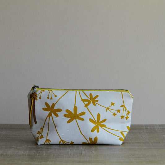 Canvas Supply Pouch - 8" Bedstraw in Sunshine on Stone Canvas