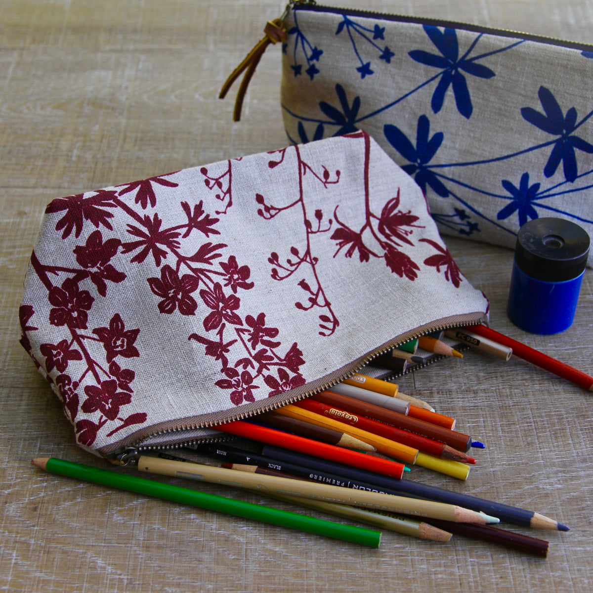 Linen Supply Pouch - 9" - Fawn Lily in Bold Pink