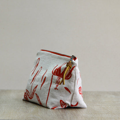 Linen Supply Pouch - 9" - Fawn Lily in Bold Pink