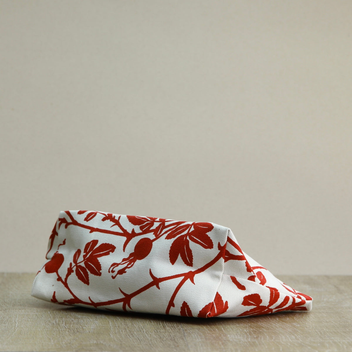 Canvas Supply Pouch - 9" Nootka Rosehip on Stone Canvas in Ruby