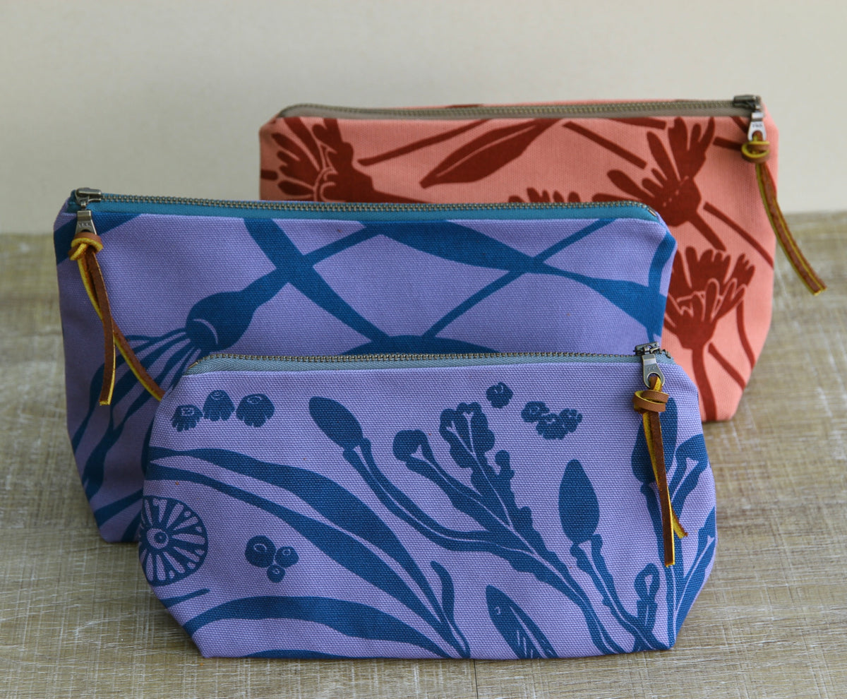 Canvas Supply Pouch - 10" Bull Kelp on Lupin Canvas in Teal