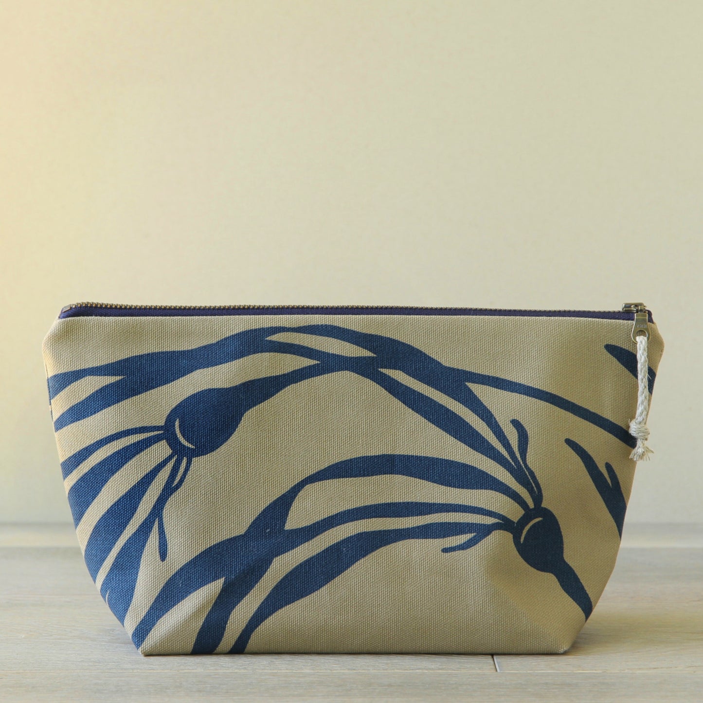Supply Pouch - 11" Kelp in Marine Blue on Khaki Canvas