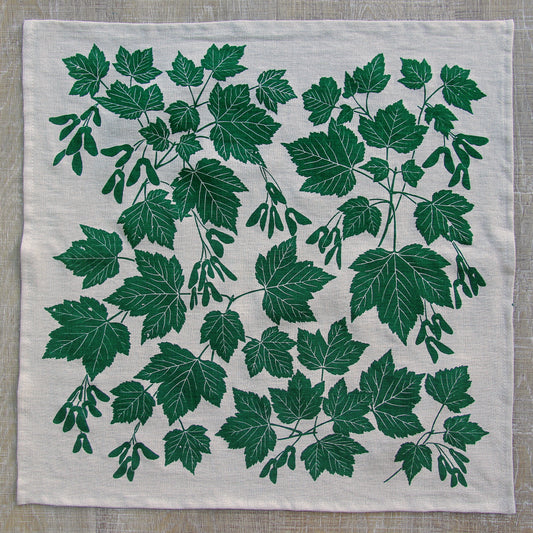 Douglas Maple Napkin in Shady Leaf on Natural Linen