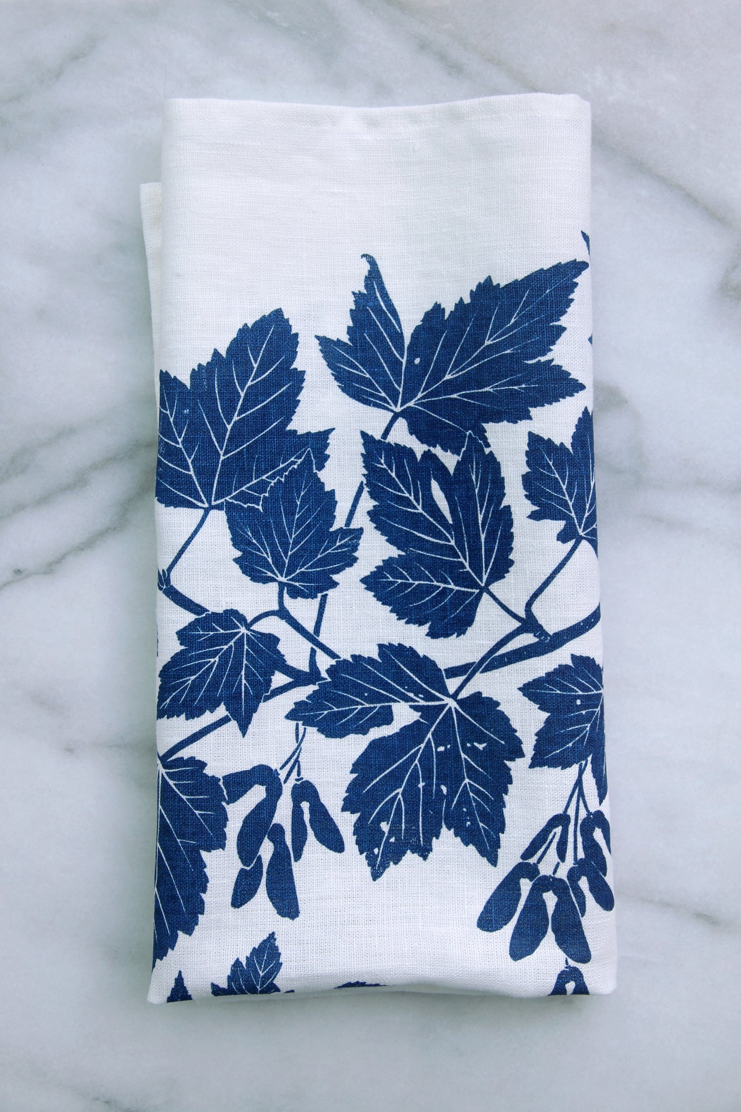 Douglas Maple Kitchen Towel in Bluebird on White