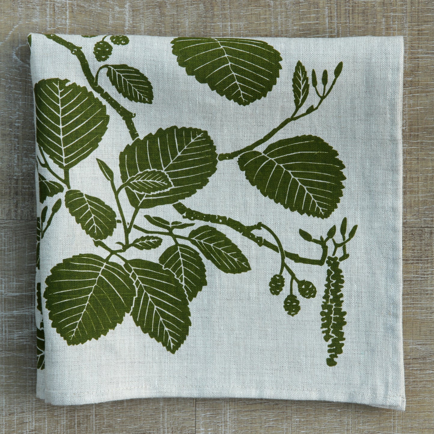 Alder Napkin in Peapod on Linen