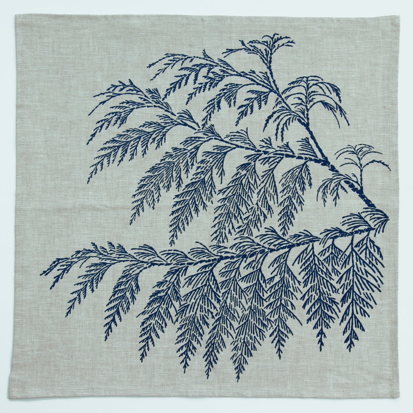 Cedar Napkin in Navy on Linen