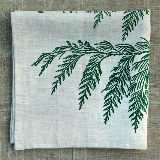 Cedar Napkin in Hunter on Linen