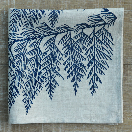 Cedar Napkin in Navy on Linen