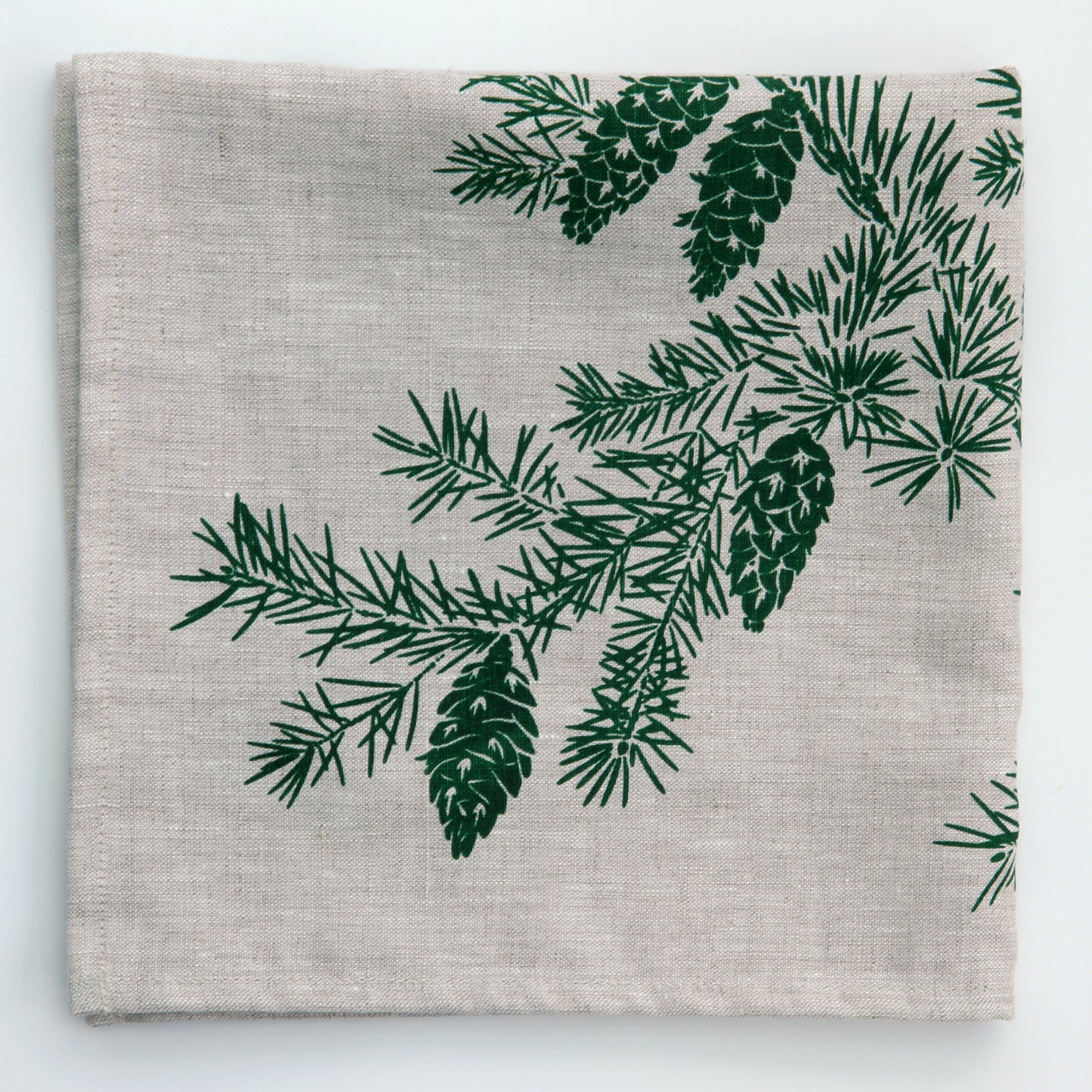 Fir Napkin in Hunter on Linen