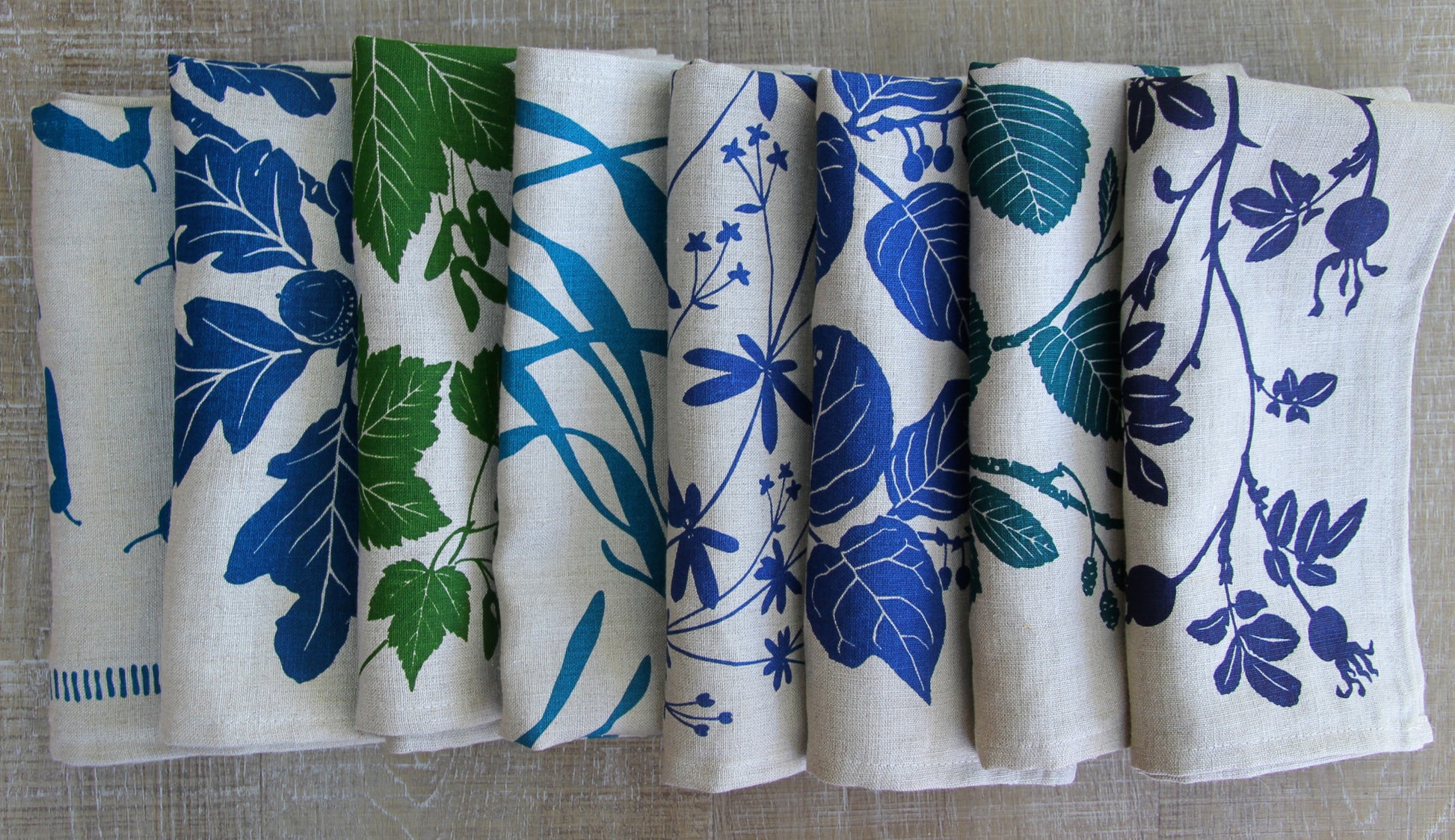 Botanical Print Linen Napkin Set