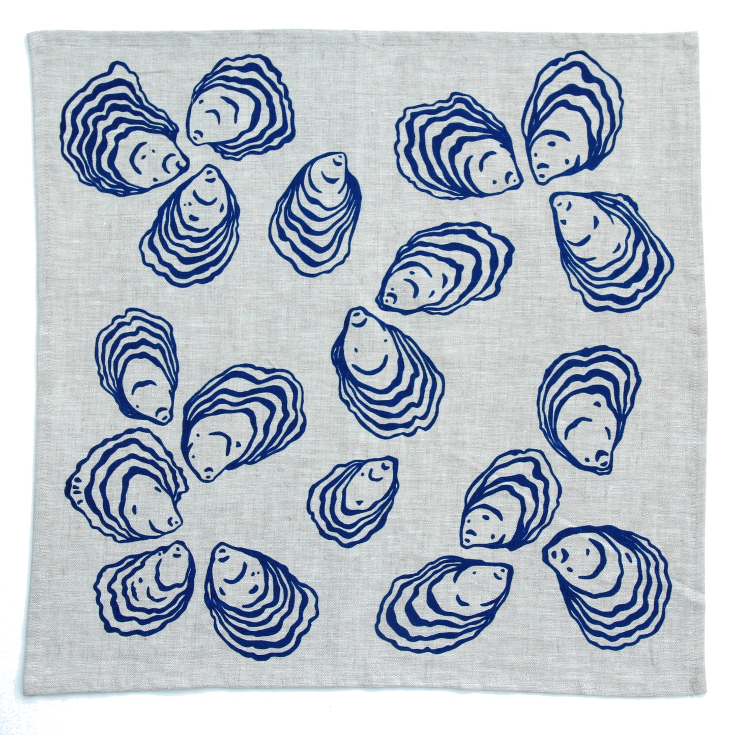 Oyster Napkin in Marine on Linen