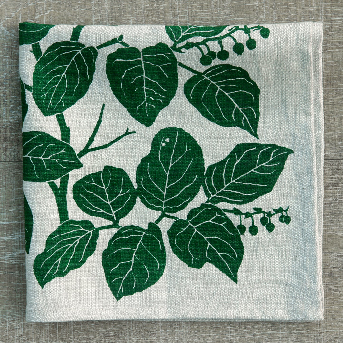 Salal Napkin in Hunter on Linen