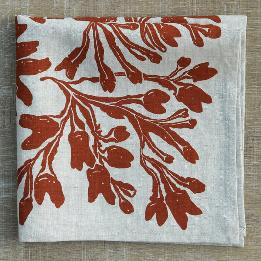 Seaweed Napkin in Sienna on Linen