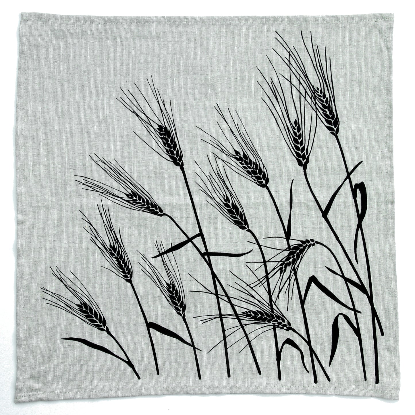 Wheat Napkin in Black on Linen