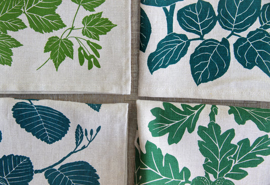 Northwest Native Plant Napkins Set of 4 - Green Mix